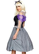 Prinzessin Aurora aus Dornröschen, Kostüm-Kleid, transparente Einlagen, Hemdkragen